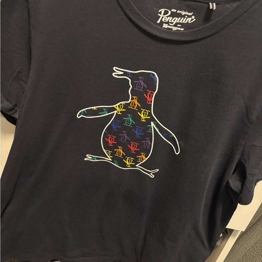 Original Penguin Black T-Shirt with Logo Print